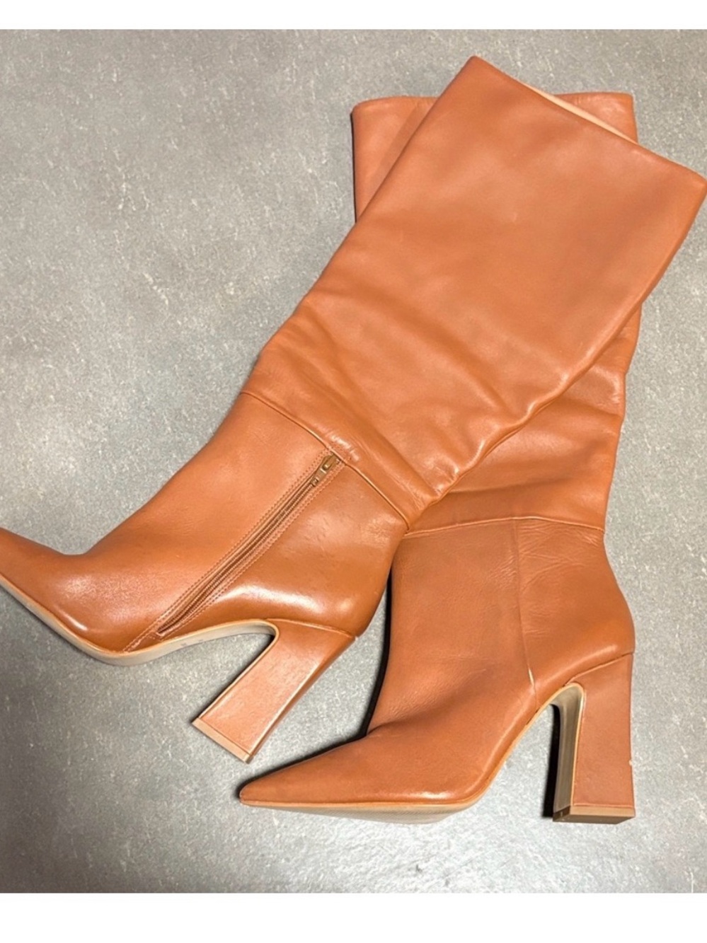 Steve Madden Women's Knee-High Block Heel Boots in Cognac Size 8 NEVER USED